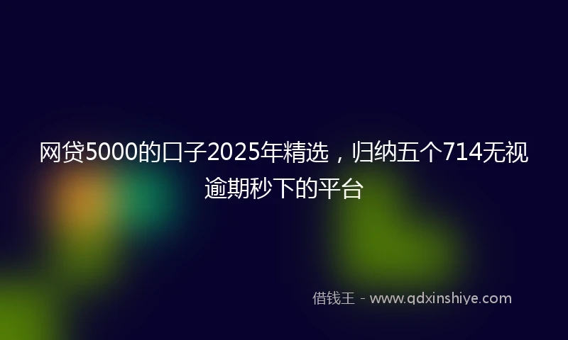 网贷5000的口子2025年精选，归纳五个714无视逾期秒下的平台