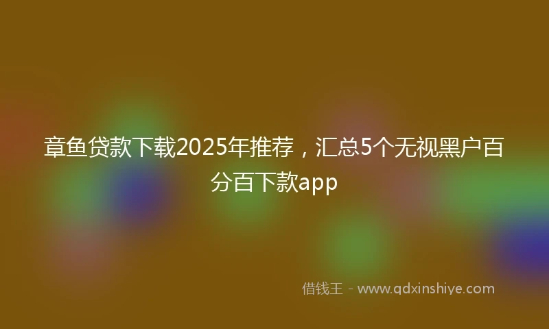 章鱼贷款下载2025年推荐，汇总5个无视黑户百分百下款app