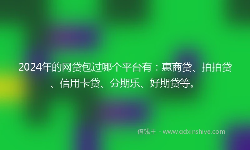 2024年的网贷包过哪个平台有：惠商贷、拍拍贷、信用卡贷、分期乐、好期贷等。