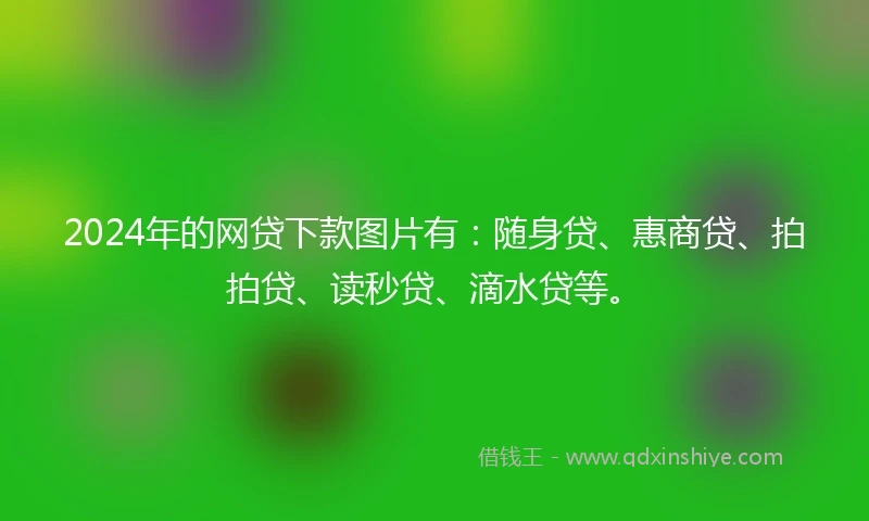 2024年的网贷下款图片有：随身贷、惠商贷、拍拍贷、读秒贷、滴水贷等。