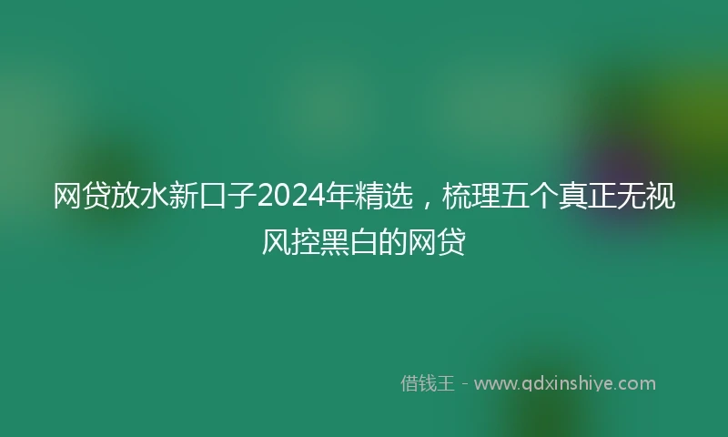 网贷放水新口子2024年精选，梳理五个真正无视风控黑白的网贷