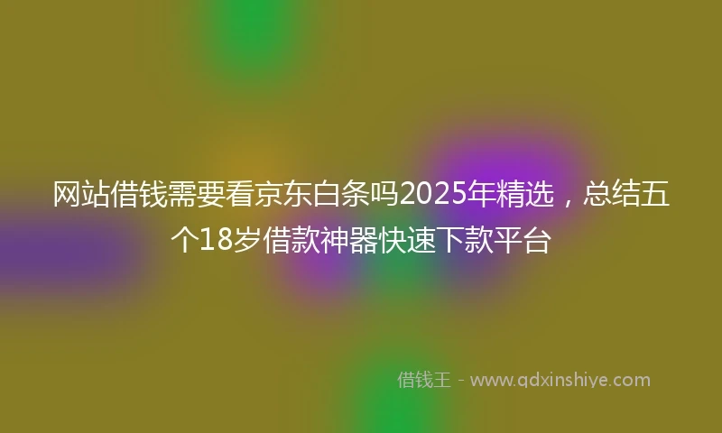网站借钱需要看京东白条吗2025年精选，总结五个18岁借款神器快速下款平台