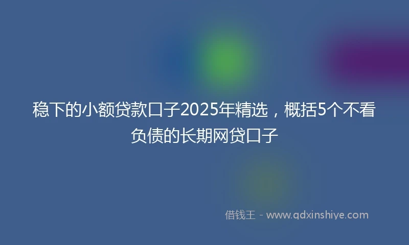 稳下的小额贷款口子2025年精选，概括5个不看负债的长期网贷口子