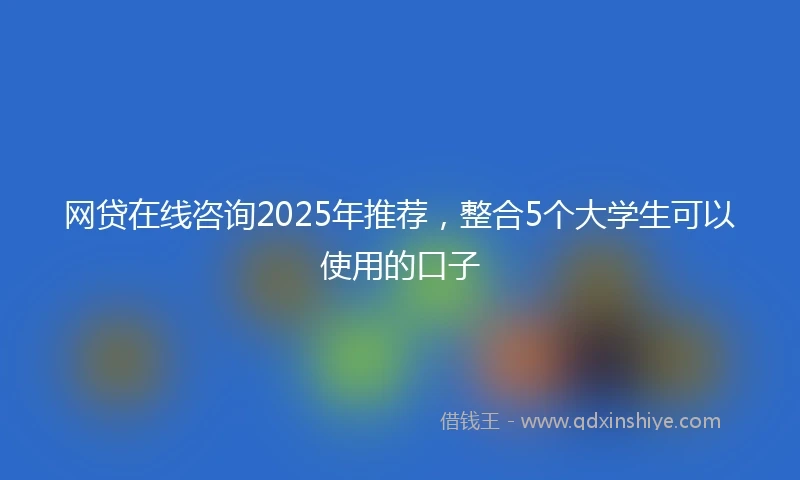 网贷在线咨询2025年推荐，整合5个大学生可以使用的口子