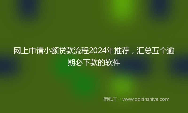 网上申请小额贷款流程2024年推荐，汇总五个逾期必下款的软件