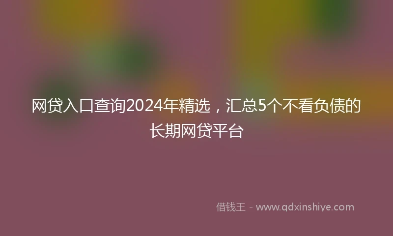 网贷入口查询2024年精选，汇总5个不看负债的长期网贷平台