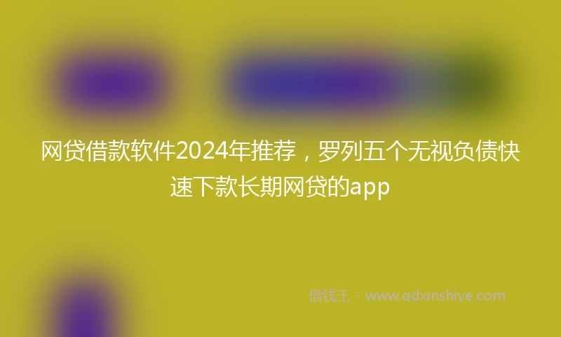 网贷借款软件2024年推荐，罗列五个无视负债快速下款长期网贷的app