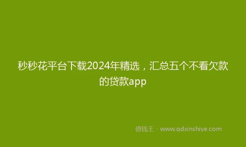 秒秒花平台下载2024年精选，汇总五个不看欠款的贷款app