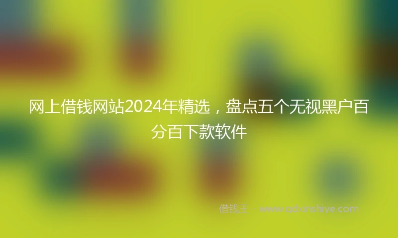 网上借钱网站2024年精选,盘点五个无视黑户百分百下款软件
