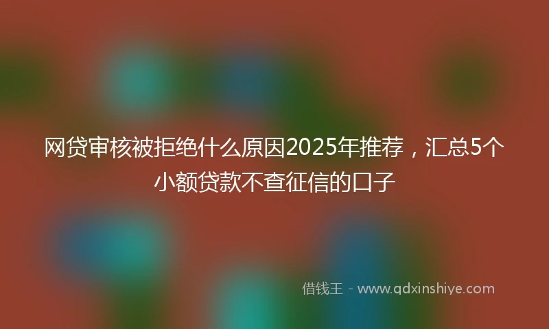 网贷审核被拒绝什么原因2025年推荐，汇总5个小额贷款不查征信的口子