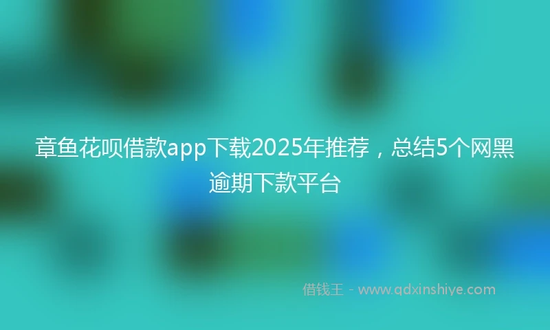 章鱼花呗借款app下载2025年推荐，总结5个网黑逾期下款平台