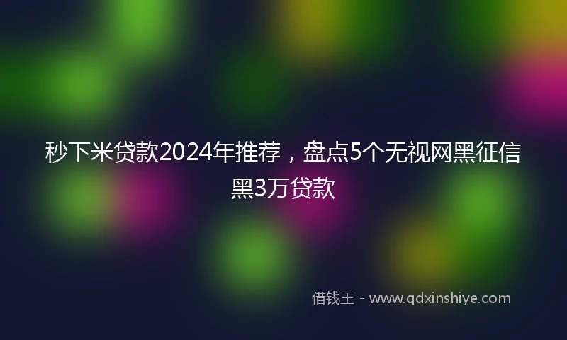 秒下米贷款2024年推荐，盘点5个无视网黑征信黑3万贷款