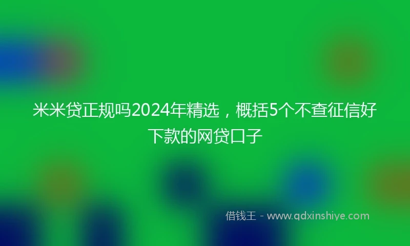 米米贷正规吗2024年精选，概括5个不查征信好下款的网贷口子