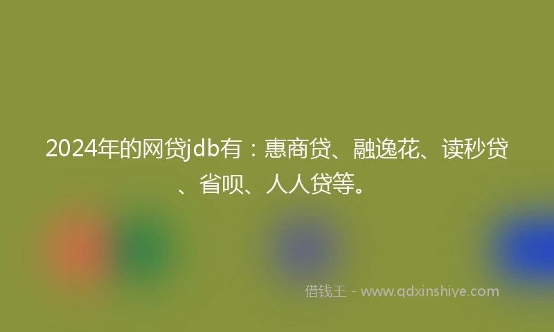 2024年的网贷jdb有：惠商贷、融逸花、读秒贷、省呗、人人贷等。