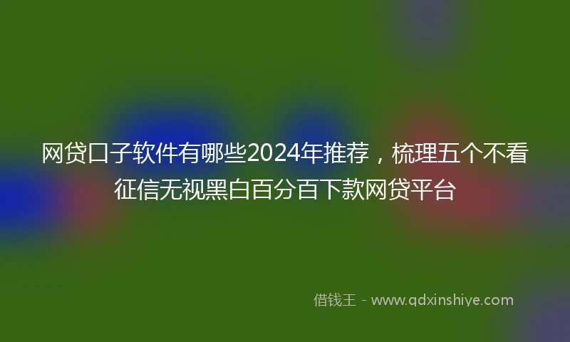 网贷口子软件有哪些2024年推荐，梳理五个不看征信无视黑白百分百下款网贷平台