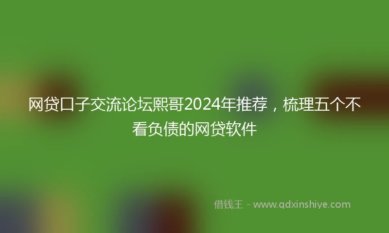 网贷口子交流论坛熙哥2024年推荐，梳理五个不看负债的网贷软件