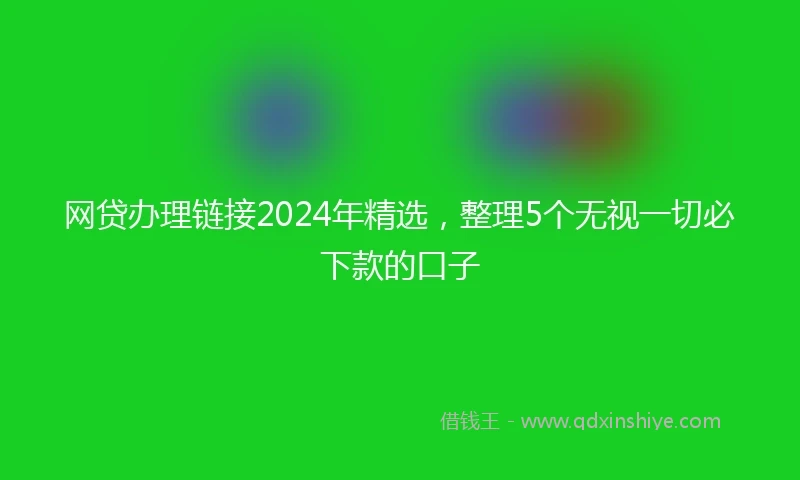 网贷办理链接2024年精选，整理5个无视一切必下款的口子