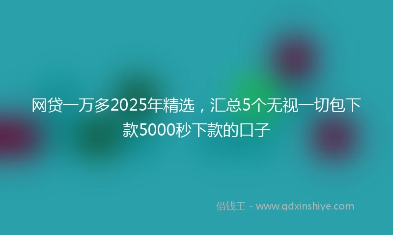 网贷一万多2025年精选，汇总5个无视一切包下款5000秒下款的口子