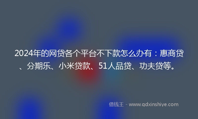 2024年的网贷各个平台不下款怎么办有：惠商贷、分期乐、小米贷款、51人品贷、功夫贷等。