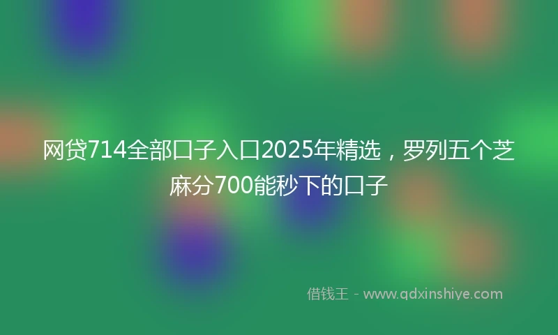 网贷714全部口子入口2025年精选，罗列五个芝麻分700能秒下的口子