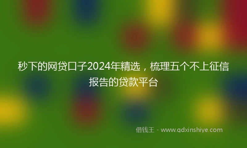 秒下的网贷口子2024年精选，梳理五个不上征信报告的贷款平台
