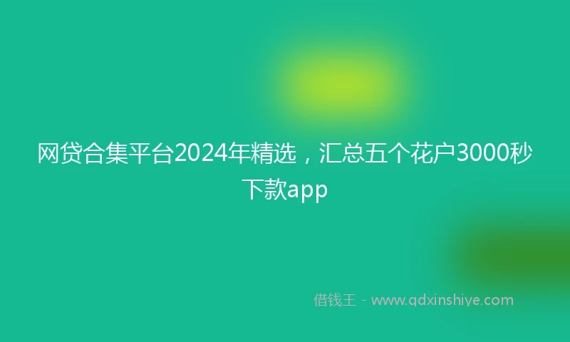 网贷合集平台2024年精选，汇总五个花户3000秒下款app