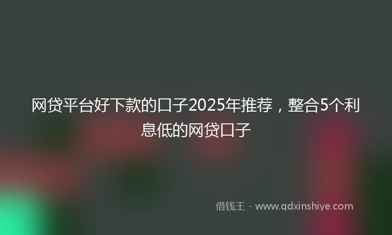 网贷平台好下款的口子2025年推荐，整合5个利息低的网贷口子