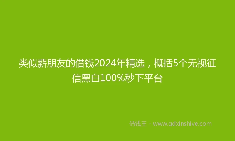 类似薪朋友的借钱2024年精选，概括5个无视征信黑白100%秒下平台