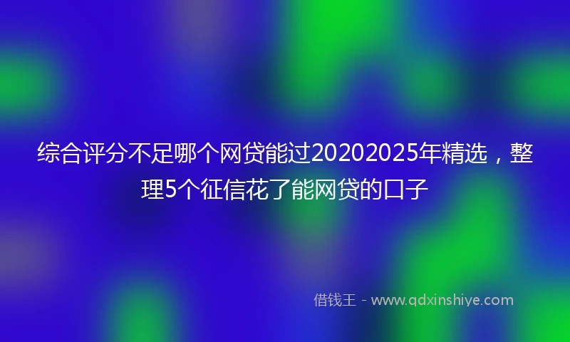 综合评分不足哪个网贷能过20202025年精选，整理5个征信花了能网贷的口子