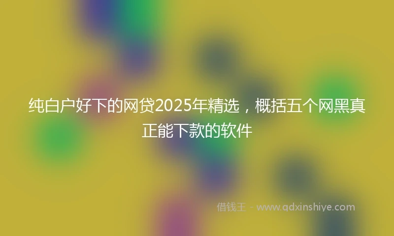 纯白户好下的网贷2025年精选，概括五个网黑真正能下款的软件