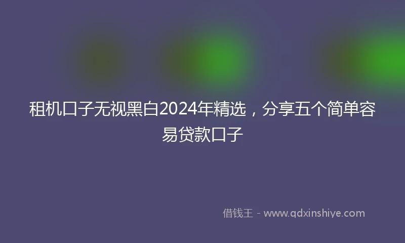 租机口子无视黑白2024年精选，分享五个简单容易贷款口子