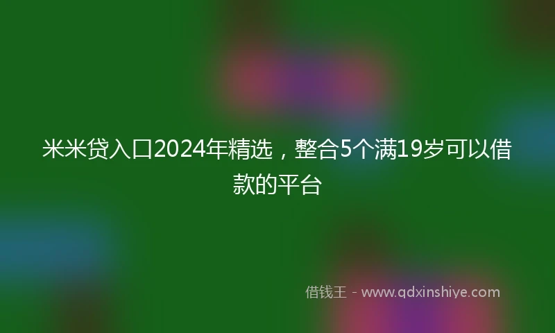 米米贷入口2024年精选，整合5个满19岁可以借款的平台