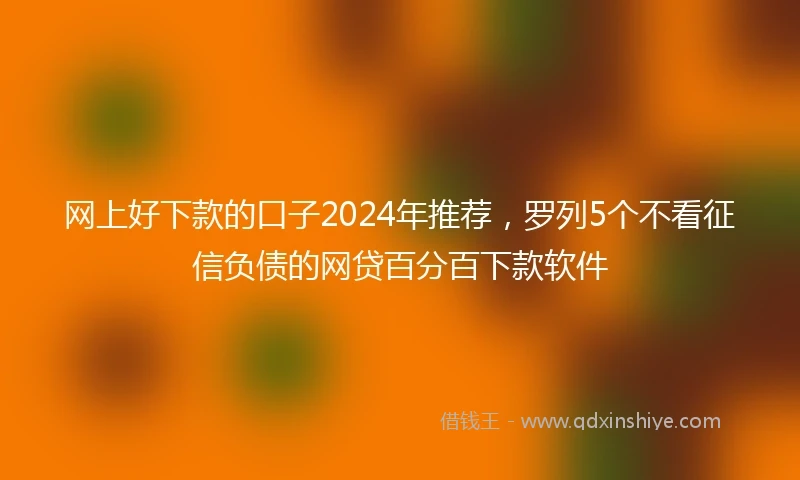 网上好下款的口子2024年推荐,罗列5个不看征信负债的网贷百分百下款软件