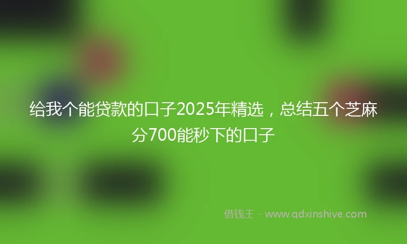 给我个能贷款的口子2025年精选，总结五个芝麻分700能秒下的口子