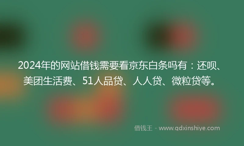 2024年的网站借钱需要看京东白条吗有：还呗、美团生活费、51人品贷、人人贷、微粒贷等。
