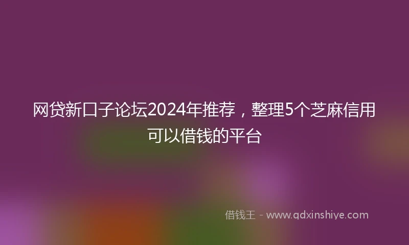 网贷新口子论坛2024年推荐，整理5个芝麻信用可以借钱的平台