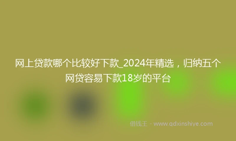 网上贷款哪个比较好下款_2024年精选，归纳五个网贷容易下款18岁的平台