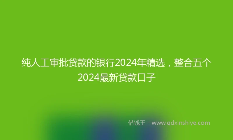 纯人工审批贷款的银行2024年精选，整合五个2024最新贷款口子