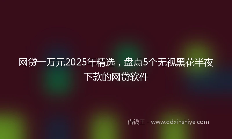网贷一万元2025年精选，盘点5个无视黑花半夜下款的网贷软件