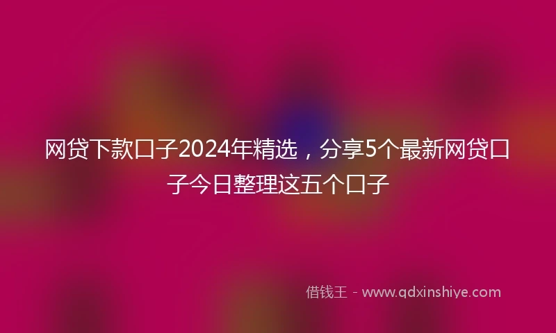 网贷下款口子2024年精选，分享5个最新网贷口子今日整理这五个口子