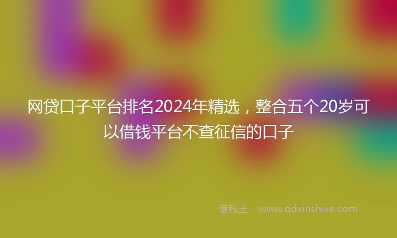 网贷口子平台排名2024年精选，整合五个20岁可以借钱平台不查征信的口子