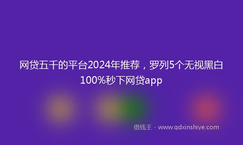 网贷五千的平台2024年推荐，罗列5个无视黑白100%秒下网贷app
