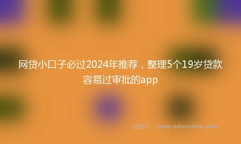 网贷小口子必过2024年推荐，整理5个19岁贷款容易过审批的app