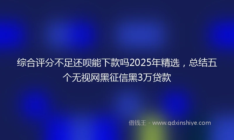 综合评分不足还呗能下款吗2025年精选，总结五个无视网黑征信黑3万贷款