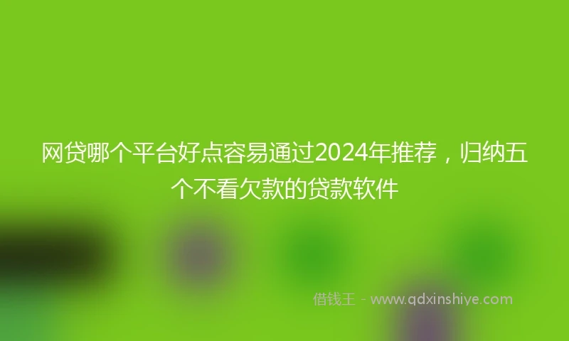 网贷哪个平台好点容易通过2024年推荐，归纳五个不看欠款的贷款软件
