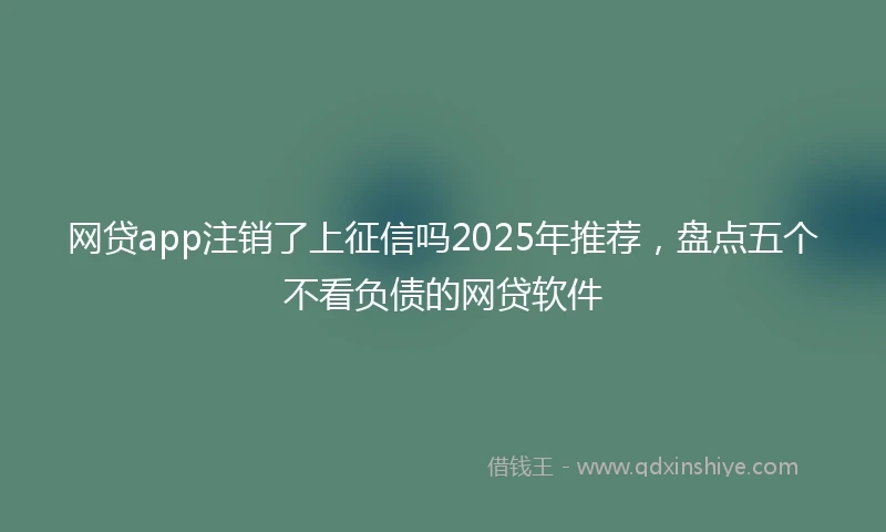 网贷app注销了上征信吗2025年推荐，盘点五个不看负债的网贷软件