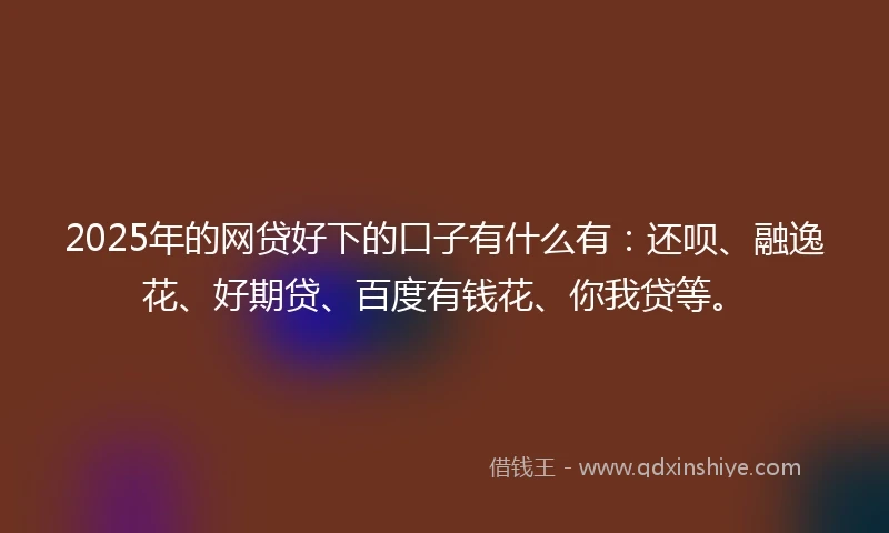 2025年的网贷好下的口子有什么有：还呗、融逸花、好期贷、百度有钱花、你我贷等。