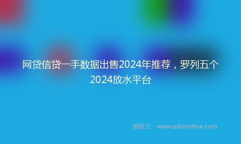 网贷信贷一手数据出售2024年推荐,罗列五个2024放水平台