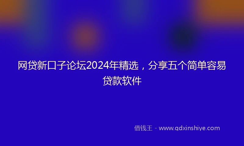 网贷新口子论坛2024年精选，分享五个简单容易贷款软件