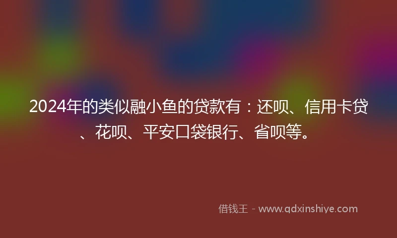 2024年的类似融小鱼的贷款有：还呗、信用卡贷、花呗、平安口袋银行、省呗等。